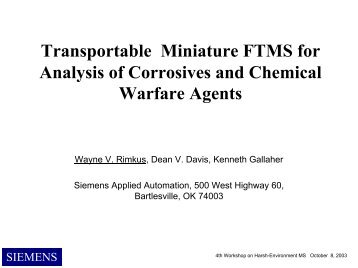 Novel Miniature FTMS for Analysis of Corrosives and Chemical ...
