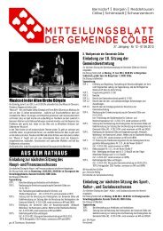 Aus dem Rathaus - Gemeinde Cölbe