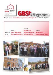 GBSttelegramm - Baugenossenschaft Steglitz