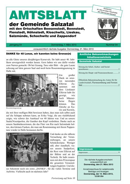 Amtsblatt Nr. 04 vom 7. März 2013 (3.84 MB) - Gemeinde Salzatal