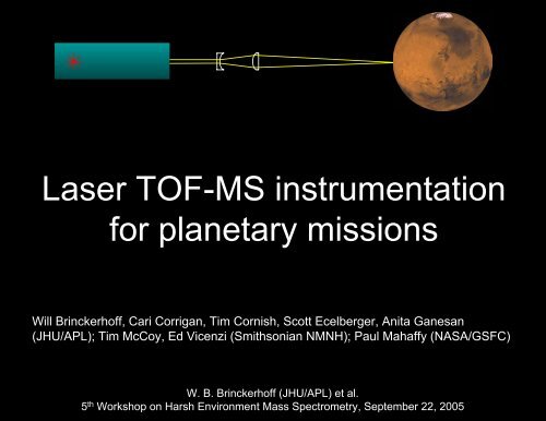 Laser TOF-MS instrumentation for planetary missions - Harsh ...