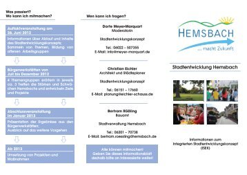 Flyer - Informationen ISEK - Hemsbach