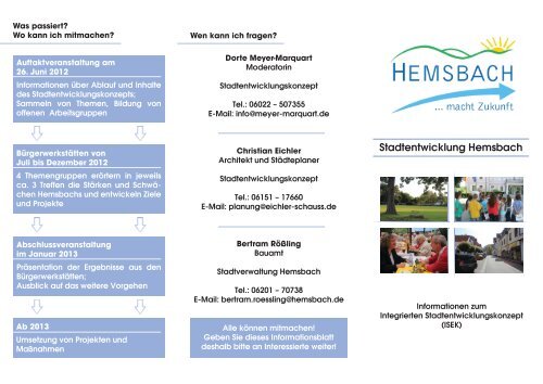 Flyer - Informationen ISEK - Hemsbach