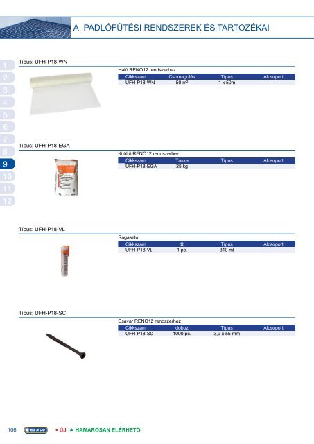 HEnco terméklista 2012/2