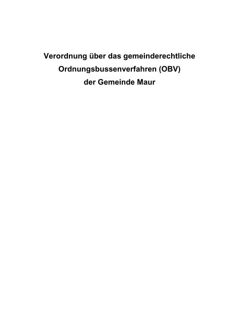 Polizeiverordnung Maur vom 2010 / Seite - Gemeinde Maur