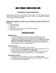 Orientation Peer Leader Application - Hendrix College