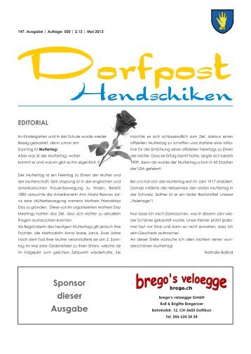 dorfpost/Ausgabe_2013-02.pdf - Gemeinde Hendschiken