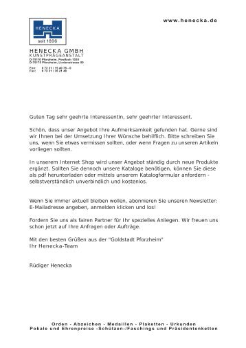 Bestellformular zum ausdrucken - Henecka GmbH