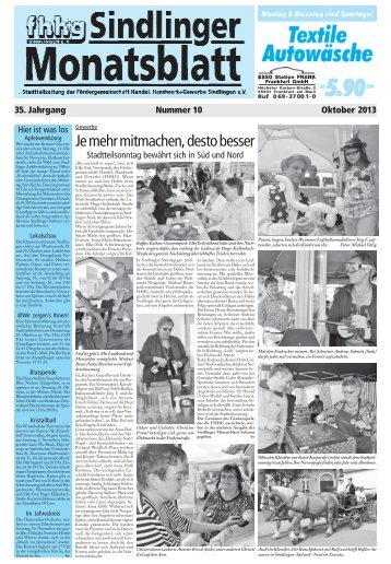Sindlinger Monatsblatt Oktober 2013 - Sindlingen