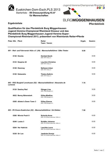 Ergebnisliste - Adamek EDV-Systeme