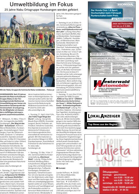 Westerwald - Der Lokalanzeiger