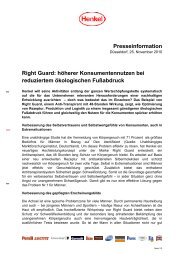 Presseinformation Right Guard: höherer ... - Henkel