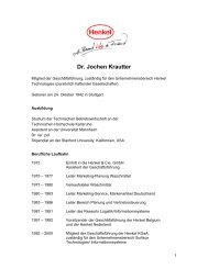 Lebenslauf Dr. Jochen Krautter - Henkel