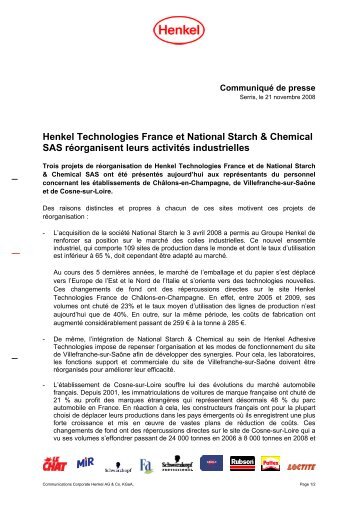 CommuniquÃ© de Presse / PDF - Henkel