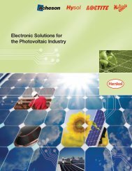 Electronic Solutions for the Photovoltaic Industry - Henkel