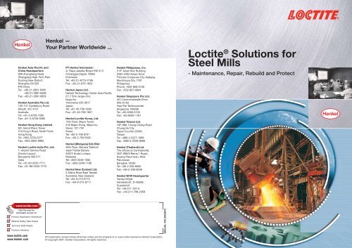 LoctiteÂ® Solutions for Steel Mills