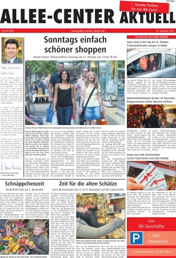 Sonntags einfach schöner shoppen - Allee Center, Hamm