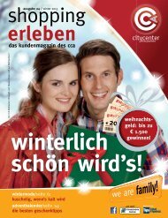 das kundenmagazin des cca weihnachts - City Center Amstetten