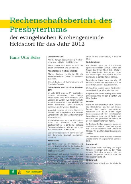 wir heldsdörfer - brief unserer hg - pfingsten 2013 - Heldsdorf