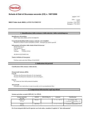 Scheda di Dati di Sicurezza secondo (CE) n. 1907/2006 - Henkel