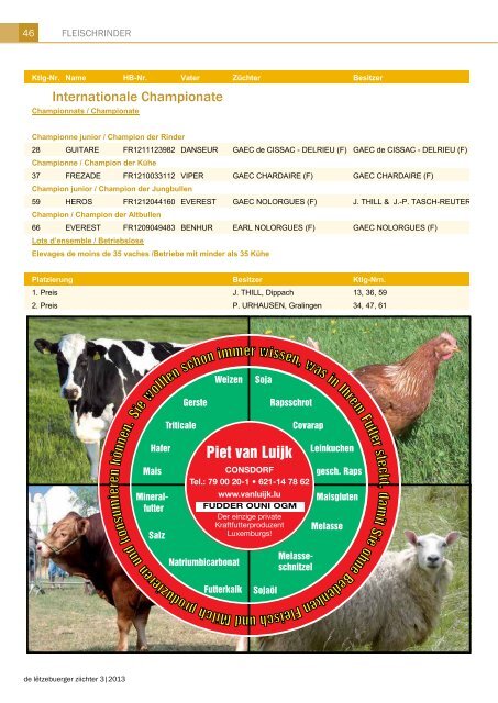 de lëtzebuerger Ziichter 3/2013 - Convis Herdbuch Service Elevage ...