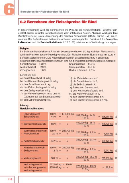 Beurteilen und Zerlegen von Rind - Verlag Handwerk und Technik