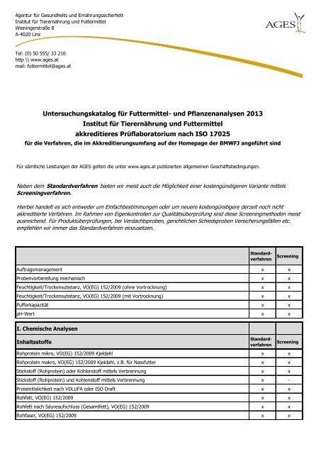 Untersuchungskatalog (pdf) - AGES