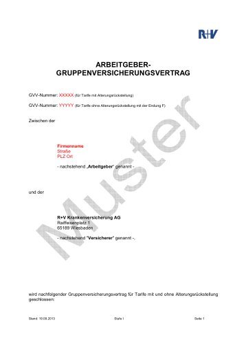 Muster-GVV Stufe I - R+V Maklerportal