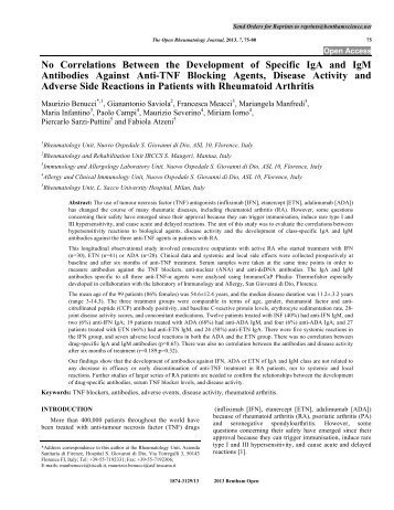 No Correlations Between the Development of ... - Bentham Science