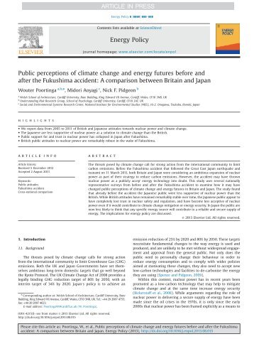 Public perceptions of climate change and energy futures before and ...