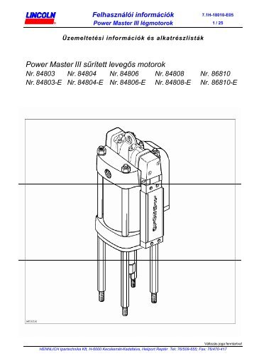 Power Master levegÅmotor egysÃ©g - HENNLICH Ipartechnika Kft