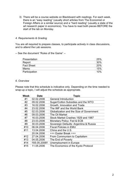 Syllabus 1. General Information Class Thursday ... - Henrik Enderlein