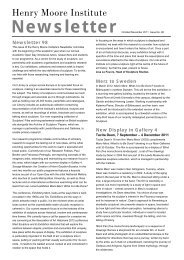 Henry Moore Institute Newsletter 98 October/November 2011