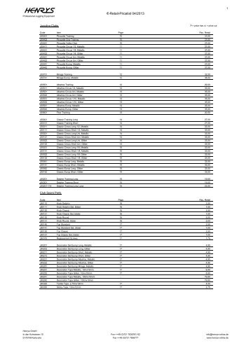 â¬-Retail-Pricelist 04/2013 - Henrys