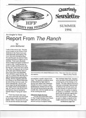 Report From The Ranch - Henry's Fork Foundation