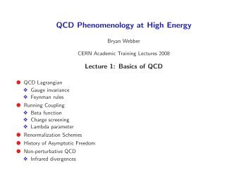 QCD Phenomenology at High Energy - High Energy Physics Group