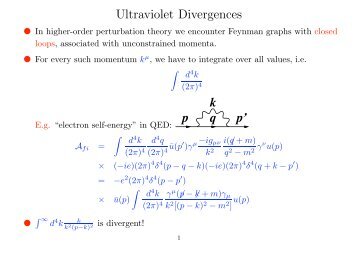 Ultraviolet Divergences q p