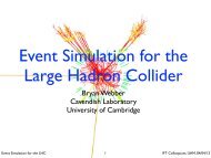 Event Simulation for the LHC - High Energy Physics Group ...