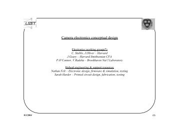 Camera electronics conceptual design