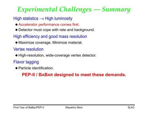 First Year of BABAR/PEP-II - Harvard University Laboratory for ...