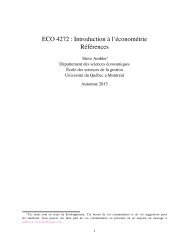 ECO 4272 : Introduction `a l'économétrie Références - UQAM