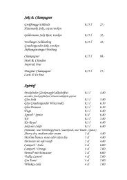 Sekt & Champagner - Restaurant Greiffenegg-Schlössle
