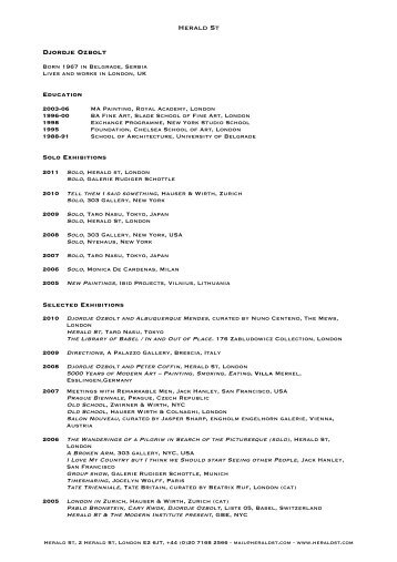 Djordje Ozbolt CV HS - Herald St