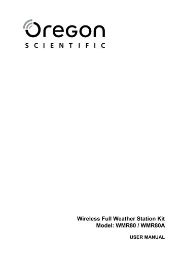 Wireless Full Weather Station Kit Model: WMR80 ... - Oregon Scientific