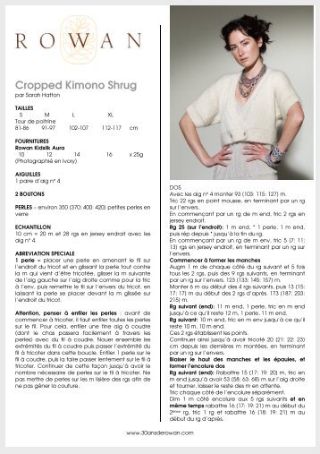 Cropped kimono shrug - Mille milliers de mailles