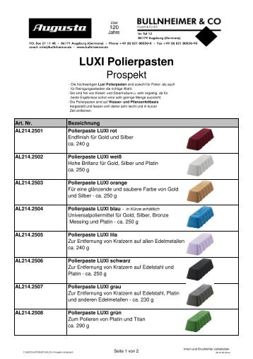 LUXI Polierpasten - Augusta-Technic