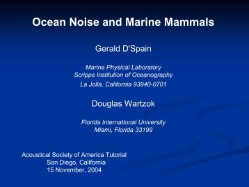 Ocean Noise and Marine Mammals - Maine In-situ Sound & Color Lab