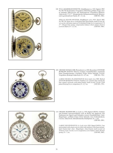 Auktion 145 Uhren - Auktionshaus Ineichen, ZÃ¼rich