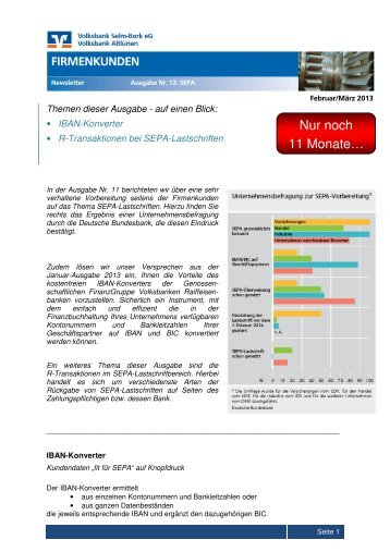 Ausgabe 12 SEPA-Newsletter.pdf - Volksbank Selm-Bork eG