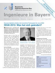 Ingenieure in Bayern 07-08/2013 - Bayerische Ingenieurekammer-Bau